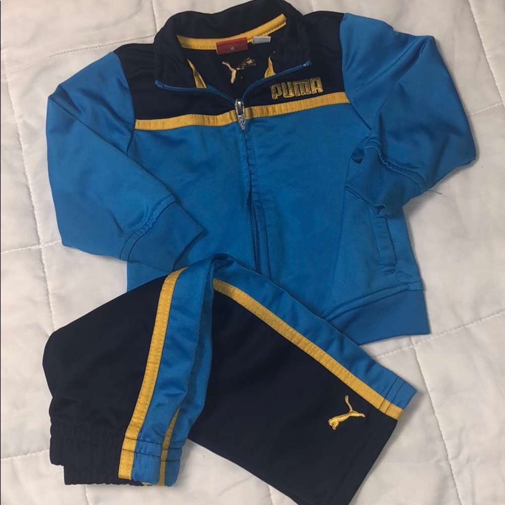 Puma Baby Boy blue Jacket and Pant Set 12 Month